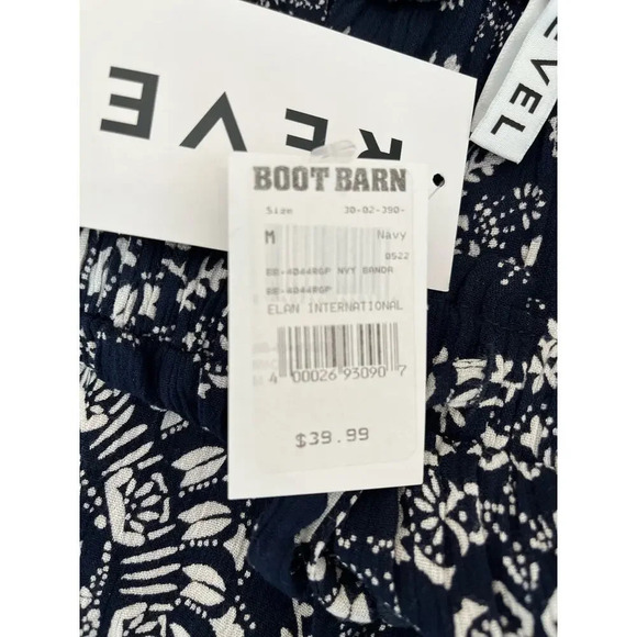 NWT Revel Navy White Cottage Core Boho Granny Hippie Western Women Medium Skirt - Picture 3 of 12